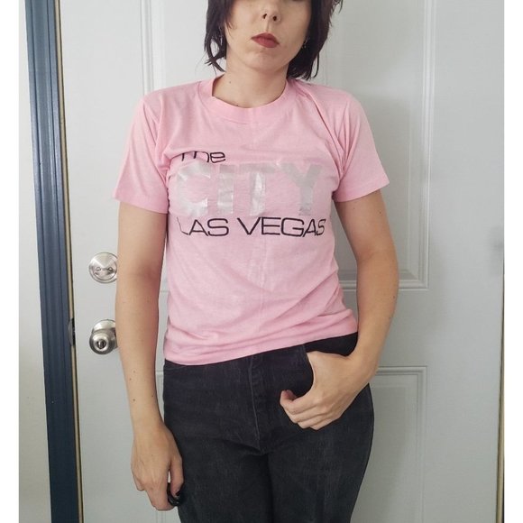 80s/90s Single Stitch Las Vegas Tee - Picture 1 of 5